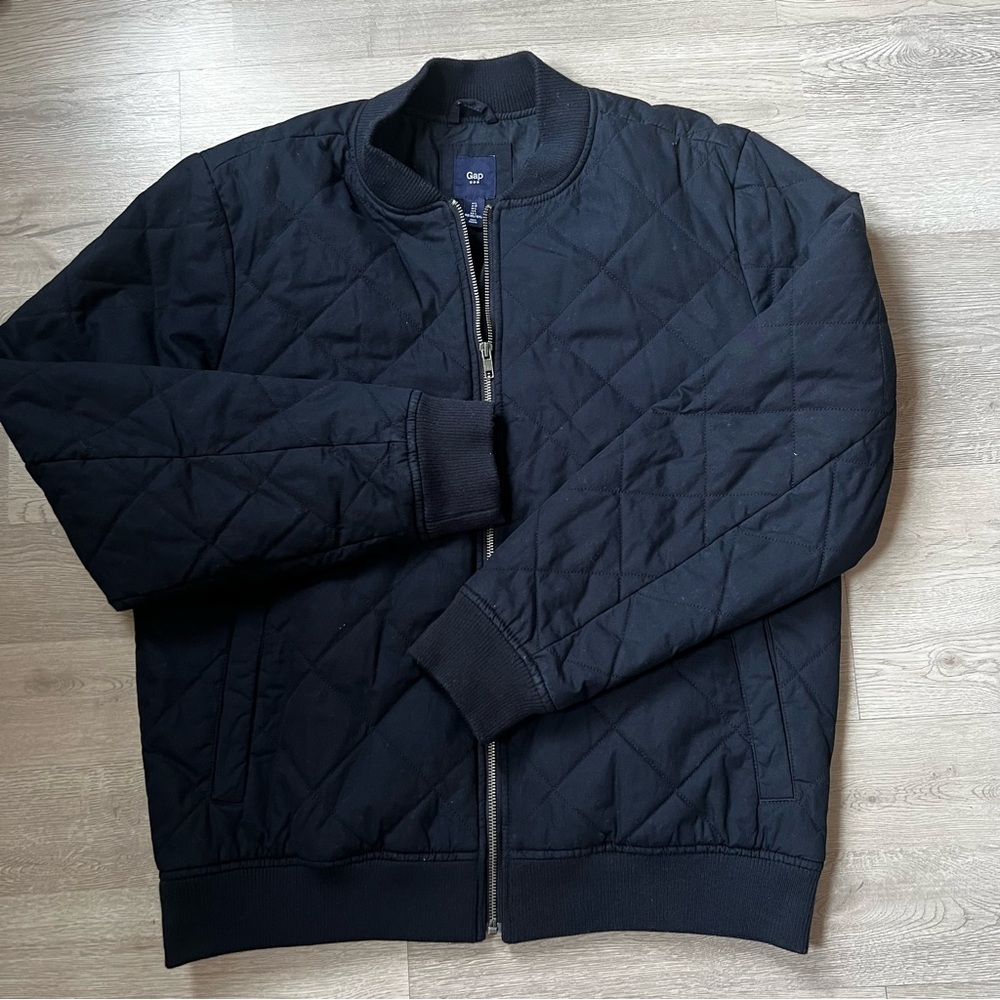 GAP Men's Navy Quilted Bomber Coat Jacket